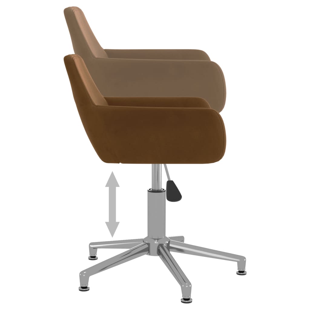 vidaXL drejelig spisebordsstol fløjl brun