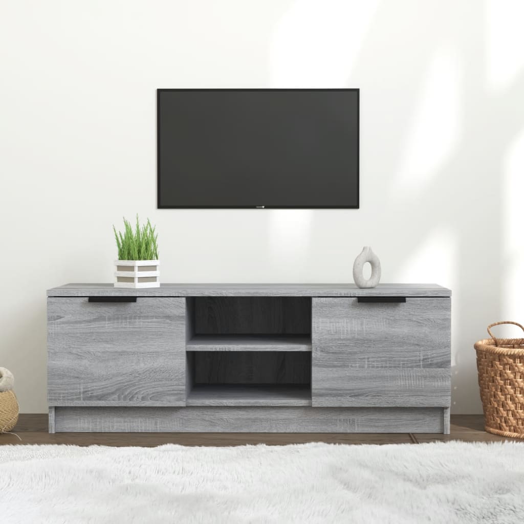 vidaXL tv-bord 102x35x36,5 cm konstrueret træ sonoma-eg grå