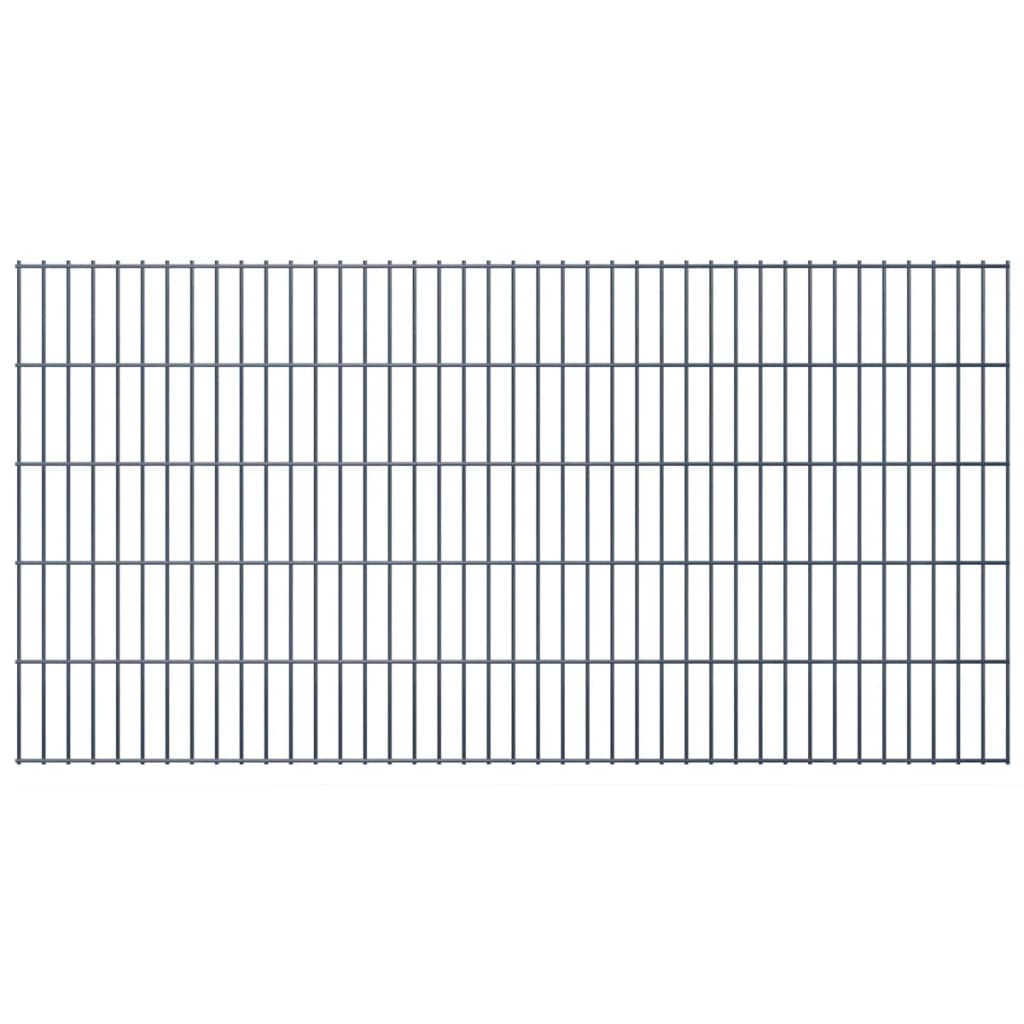 vidaXL 2D panel og pæle til havehegn, 2.008x1.030 mm, 2 m, grå
