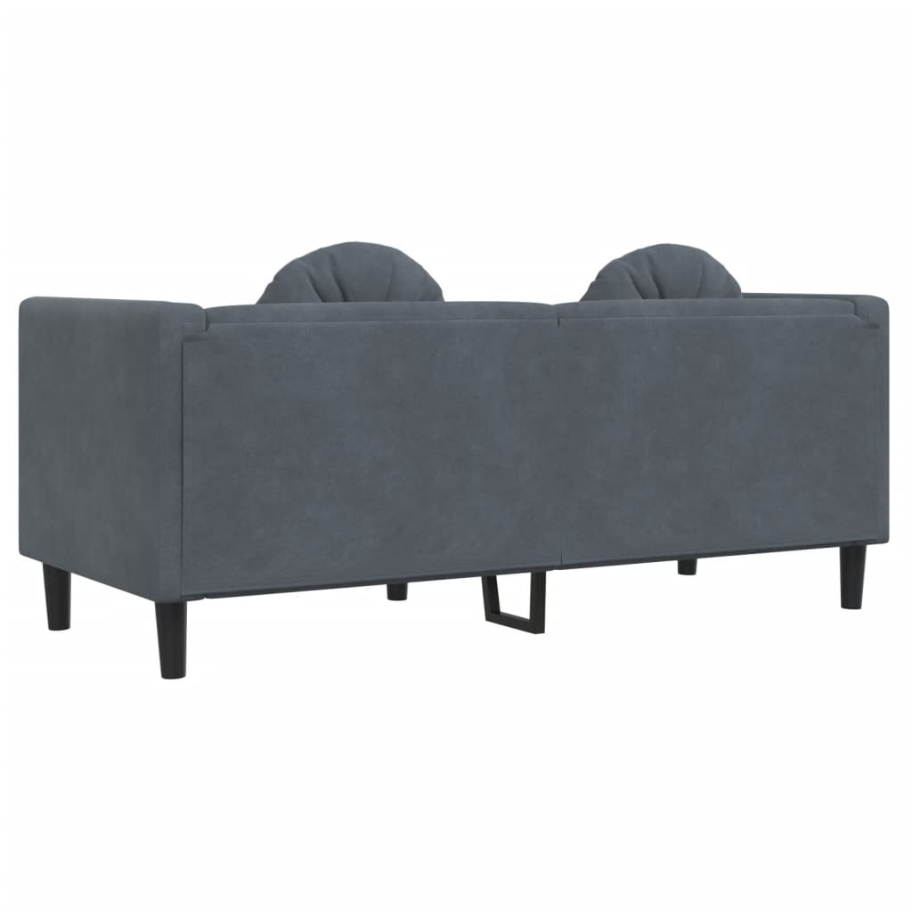 vidaXL 2-personers sofa med hynder velour mørkegrå