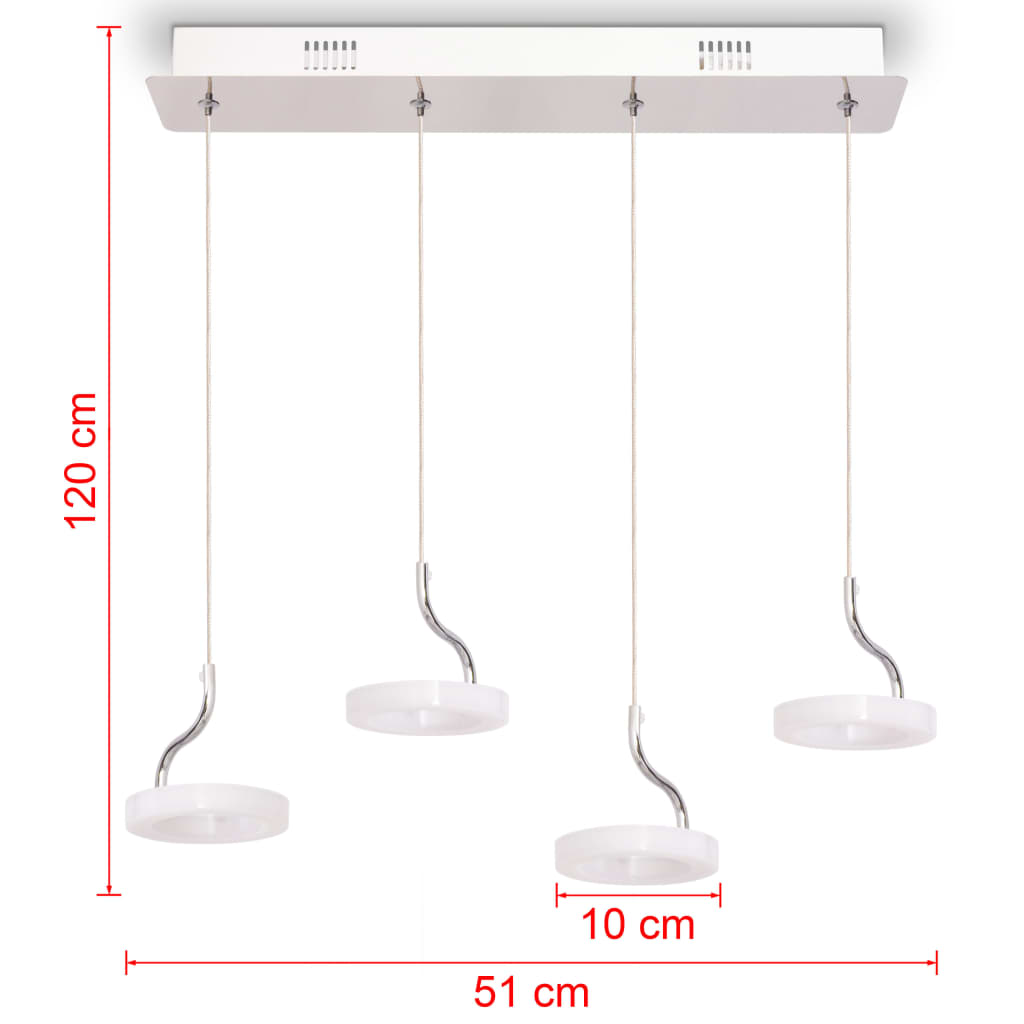 vidaXL LED-pendel med 4 lys varm hvid