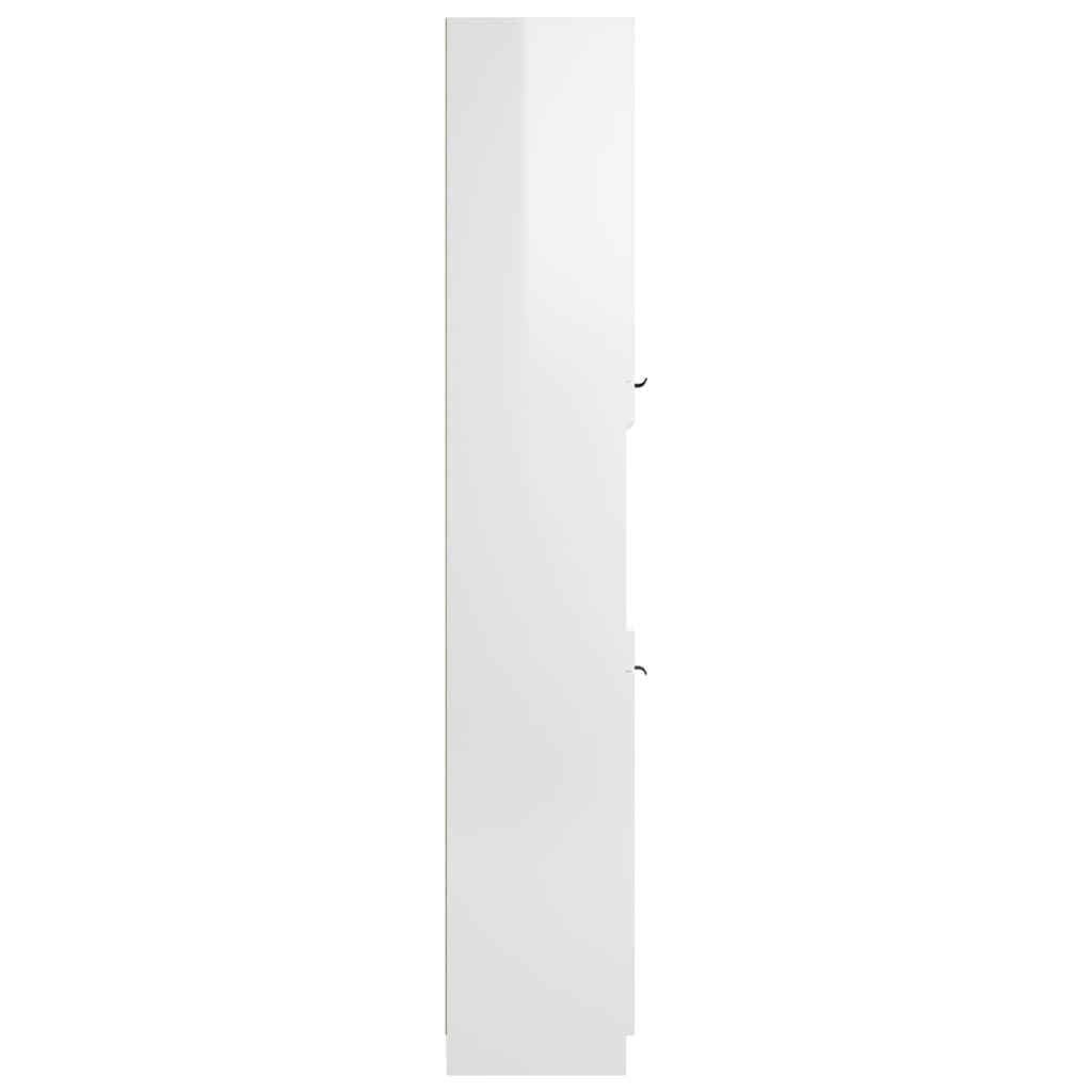 vidaXL badeværelsesskab 32x34x188,5 cm konstrueret træ hvid højglans
