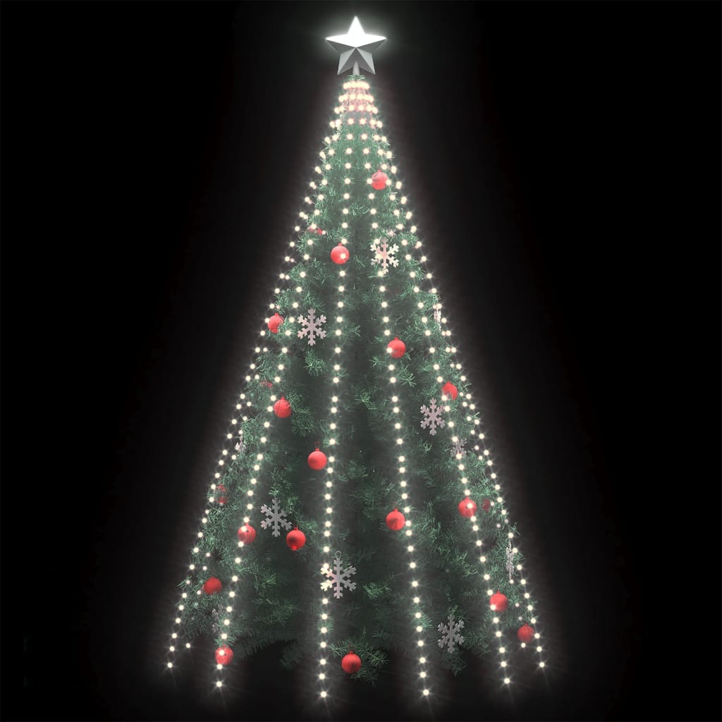 vidaXL juletræslys med 500 lysdioder 500 cm koldt hvidt lys