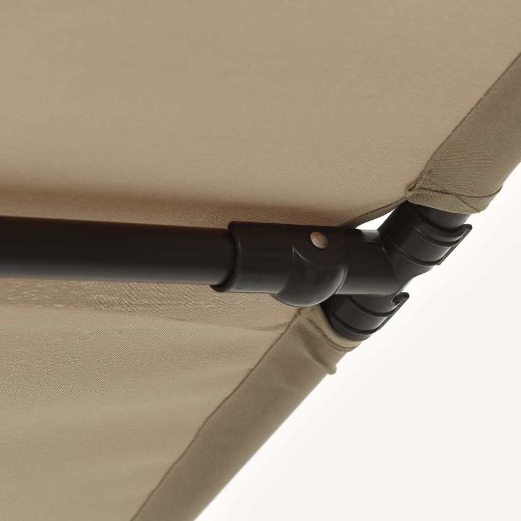 vidaXL parasol med aluminiumstang 180x110 cm gråbrun