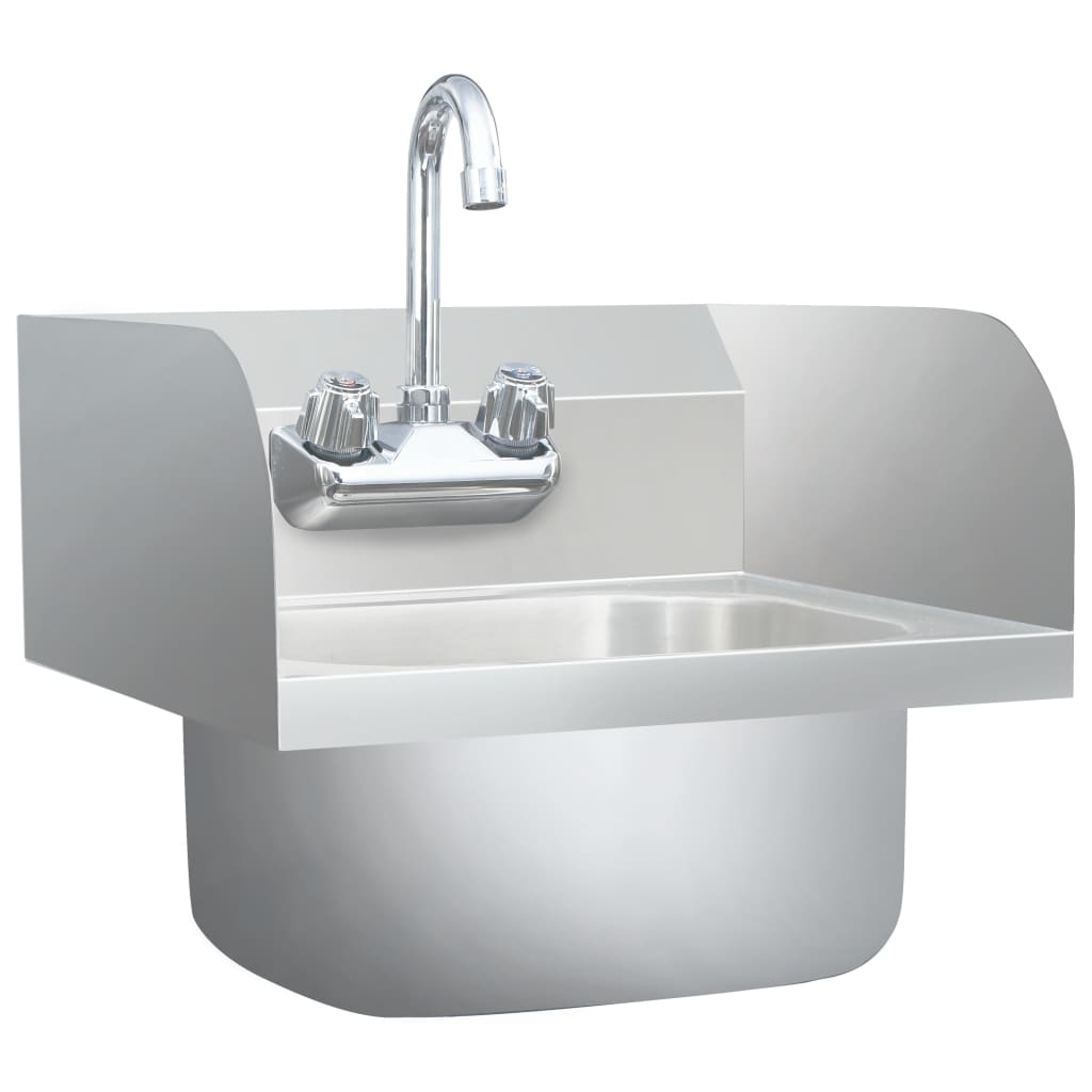 vidaXL kommerciel håndvask med vandhane rustfrit stål