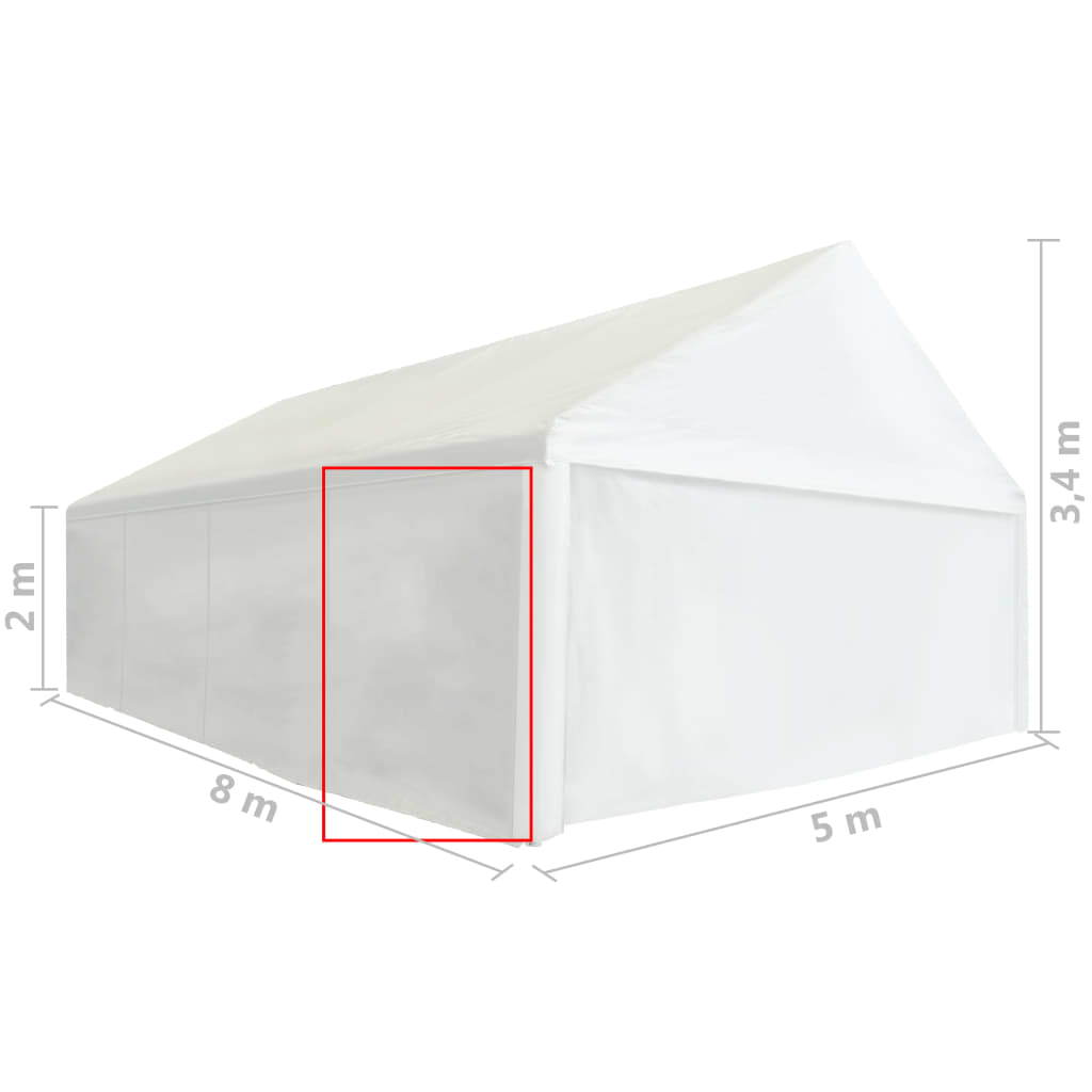 vidaXL sidepanel til festtelt PVC 2 x 2 m hvid 550 g/m²