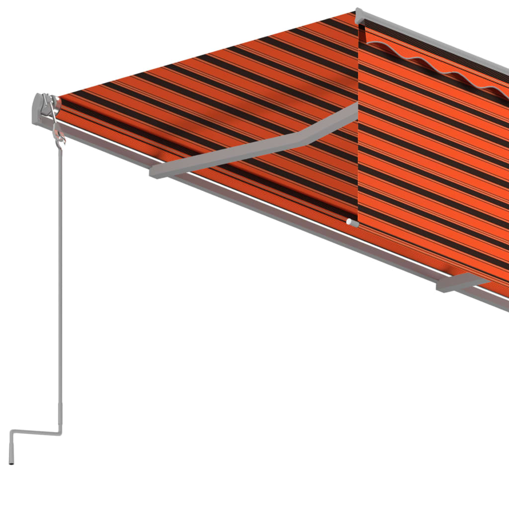 vidaXL markise m. gardin 4,5x3 m manuel betjening orange og brun