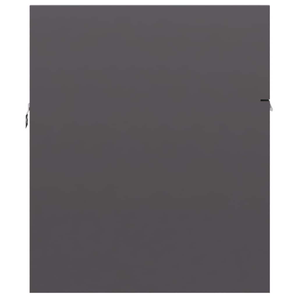 vidaXL vaskeskab 90x38,5x46 cm spånplade grå højglans