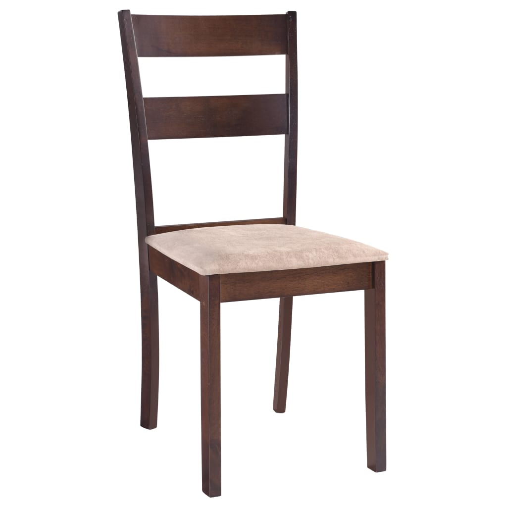 vidaXL spisebordsstole 4 stk. massivt gummitræ brun