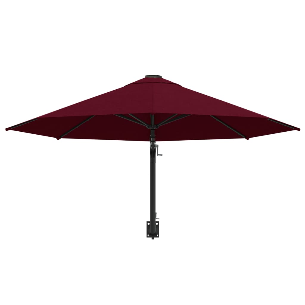 vidaXL væghængt parasol med metalstang 300 cm bordeauxfarvet