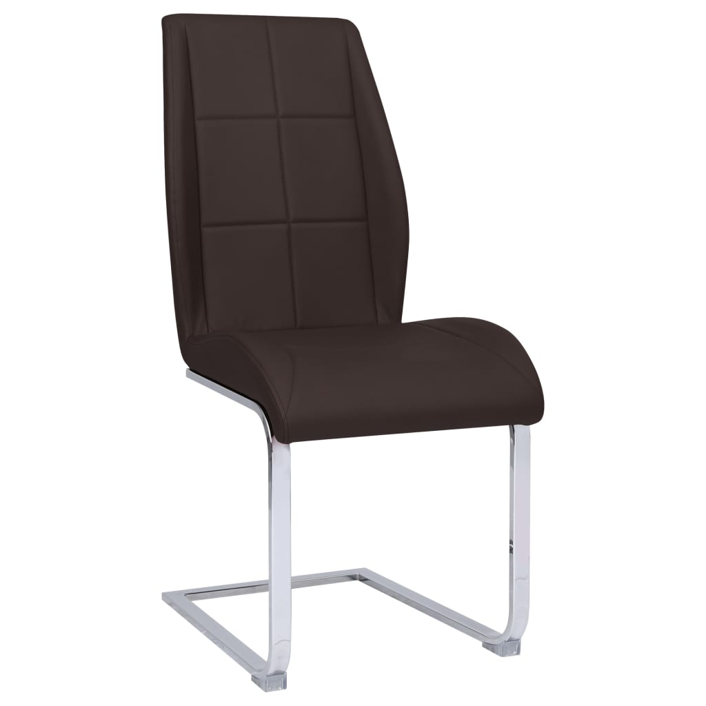 vidaXL spisebordsstole med cantilever 4 stk. stof brun