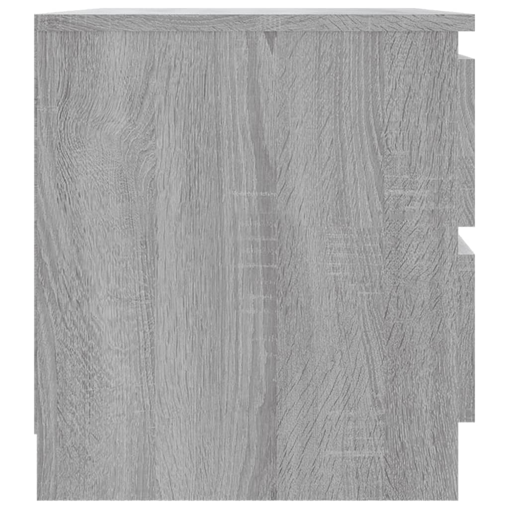 vidaXL sengeborde 2 stk. 50x39x43,5 cm konstrueret træ grå sonoma-eg