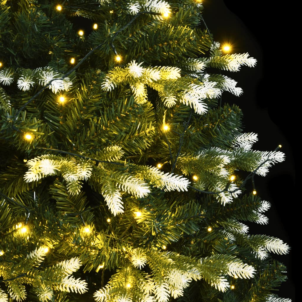 vidaXL kunstigt juletræ med sne og 150 LED'er 120 cm hængslet