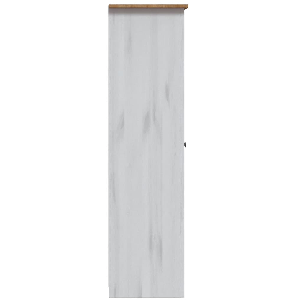vidaXL klædeskab med 3 låger 118 x 50 x 171,5 cm fyrretræ hvid Panama