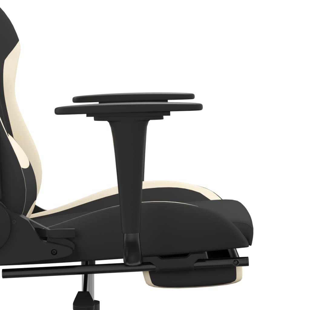 vidaXL gamingstol med massagefunktion + fodstøtte stof sort og creme