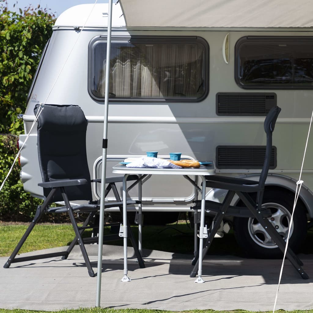 Campart Travel campingstole 2 stk. Napoli 68x43,5x120 cm antracitgrå
