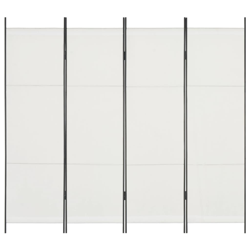 vidaXL 4-panels rumdeler 200 x 180 cm hvid