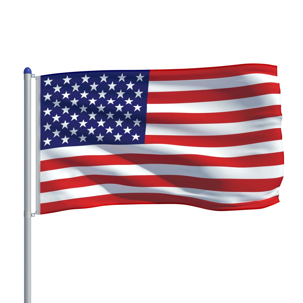vidaXL det amerikanske flag og flagstang 6 m aluminium
