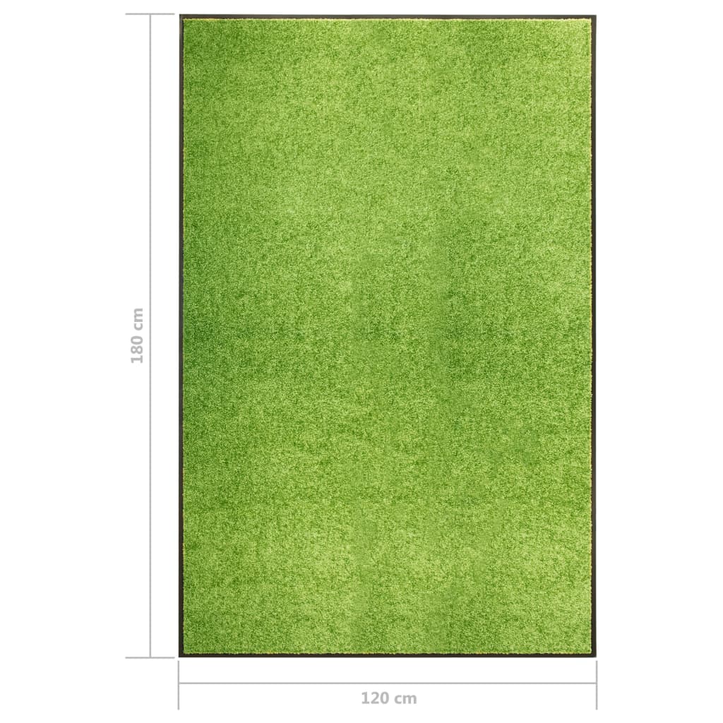 vidaXL vaskbar dørmåtte 120x180 cm grøn