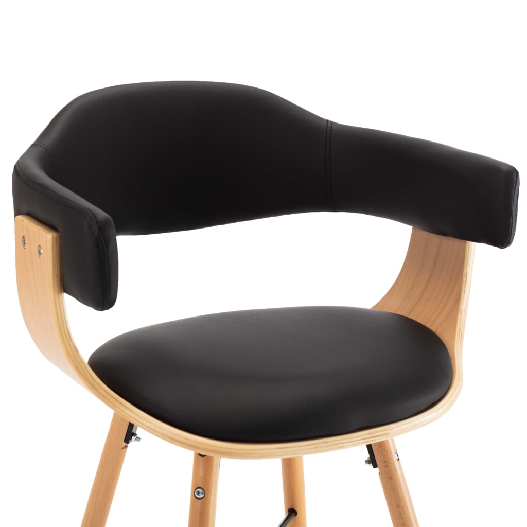 vidaXL spisebordsstole 4 stk. kunstlæder og bøjet træ sort
