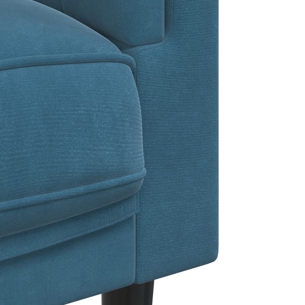 vidaXL 2-personers sofa med hynder velour blå