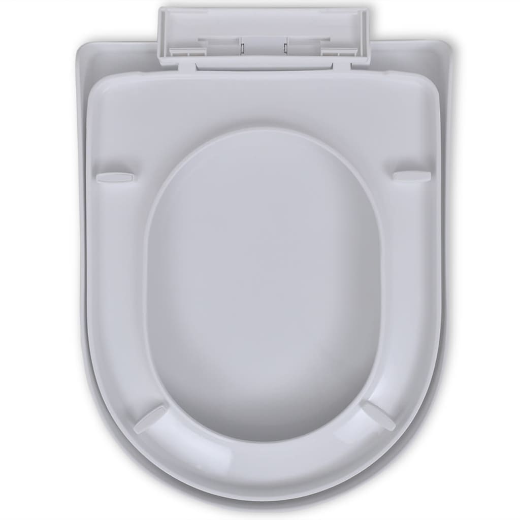 vidaXL soft close-toiletsæde firkantet hvid