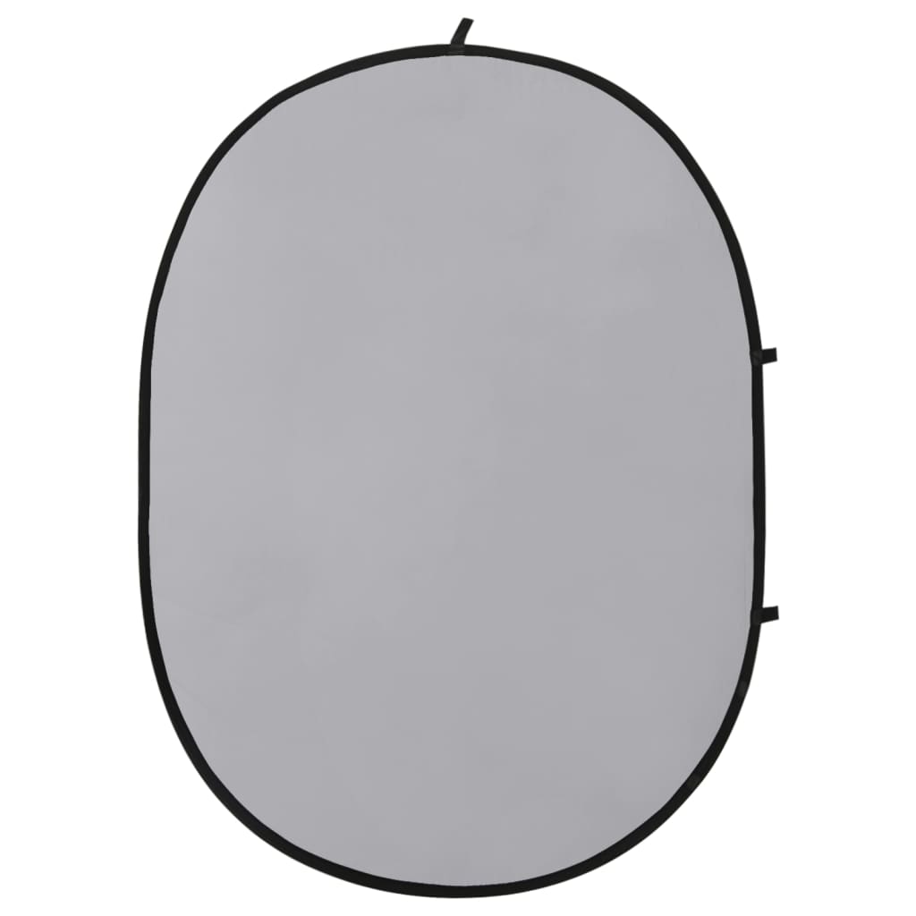 vidaXL 2-i-1 oval fotobaggrund 200x150 cm sort og grå
