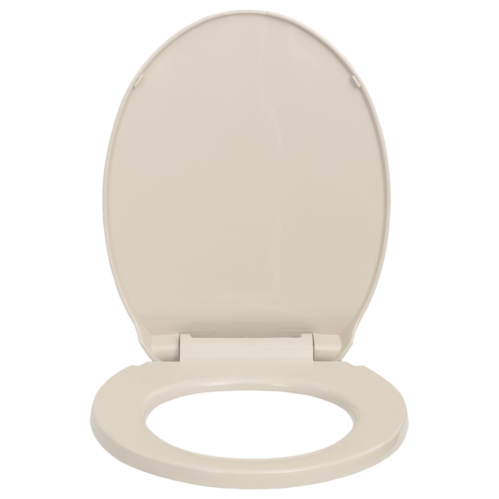 vidaXL toiletsæde med soft-close oval abrikosfarvet
