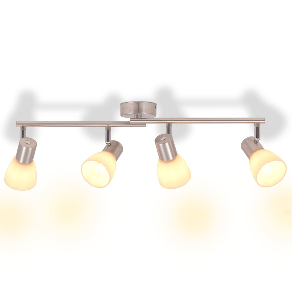 vidaXL loftslampe med 4 spotlys E14 sølvfarvet
