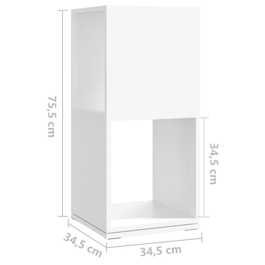 vidaXL drejelig reol 34,5x34,5x75,5 cm spånplade hvid