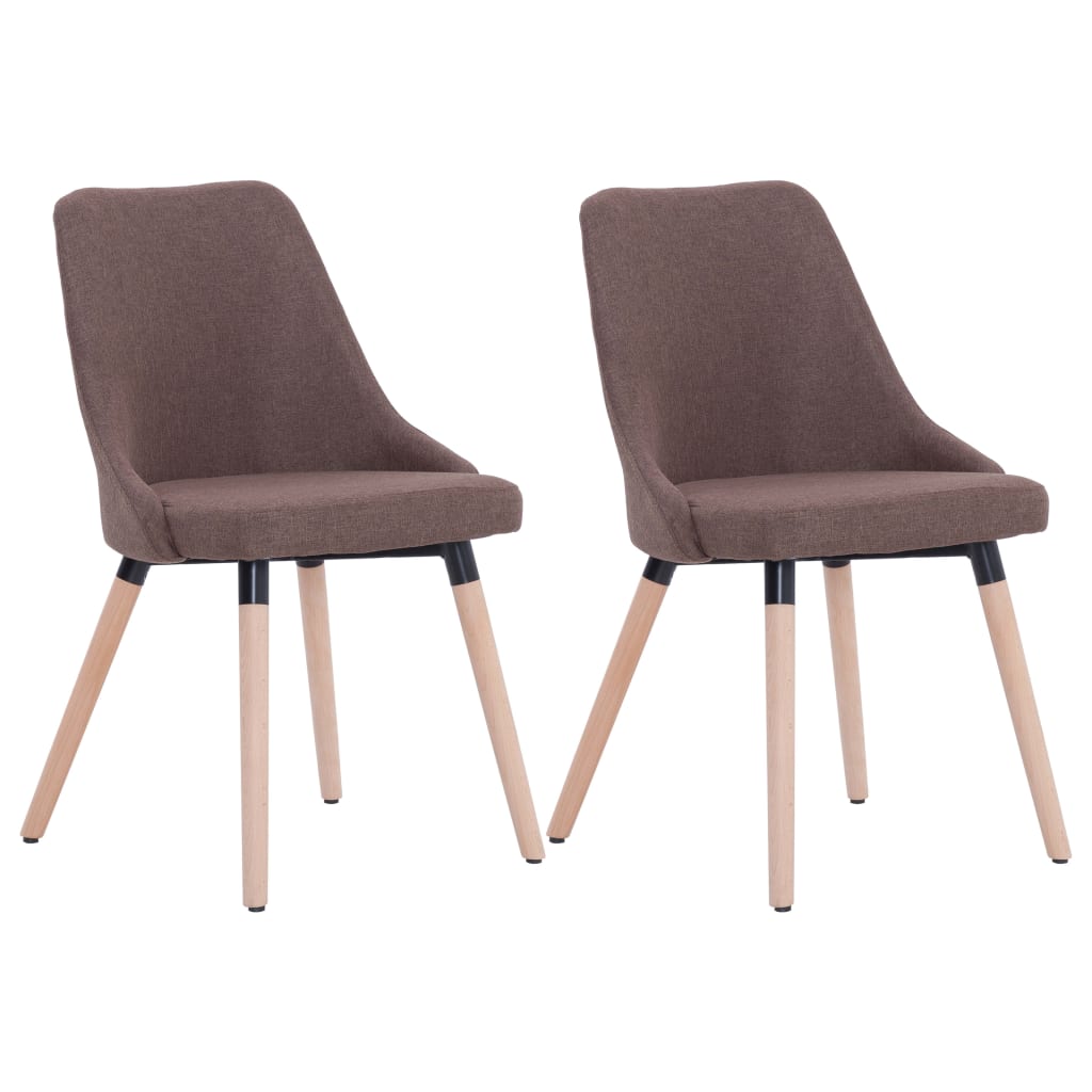 vidaXL spisebordsstole 2 stk. stof brun