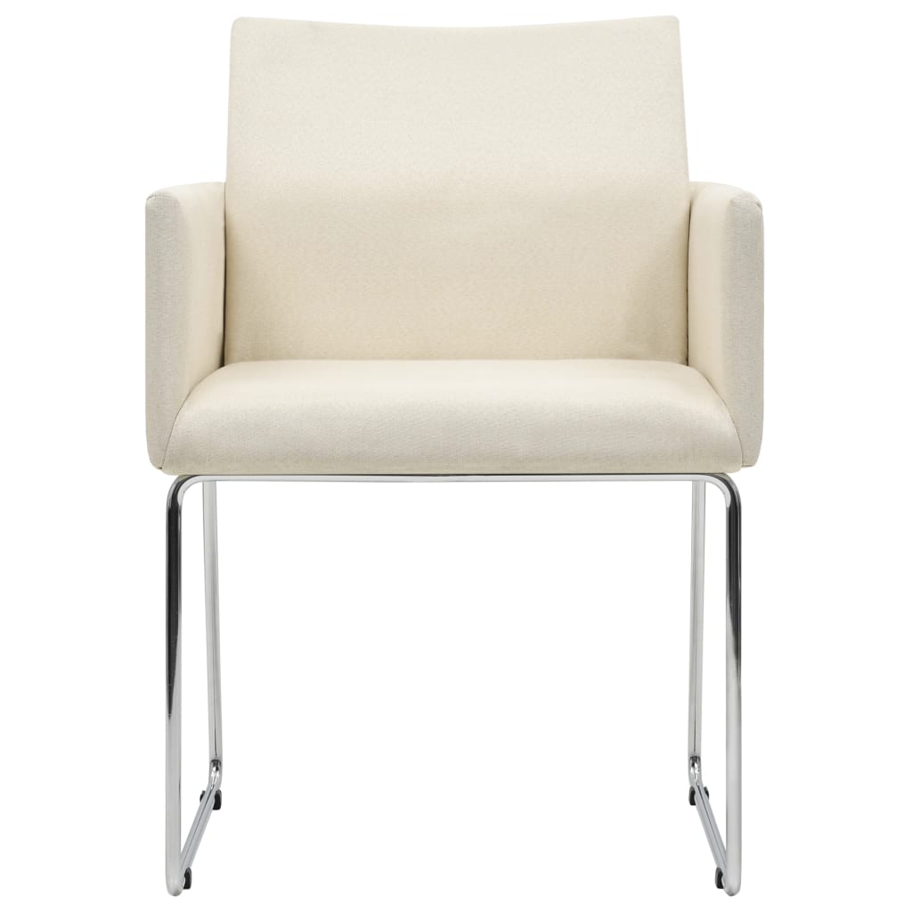 vidaXL spisebordsstole 4 stk. stof lærredslook hvid