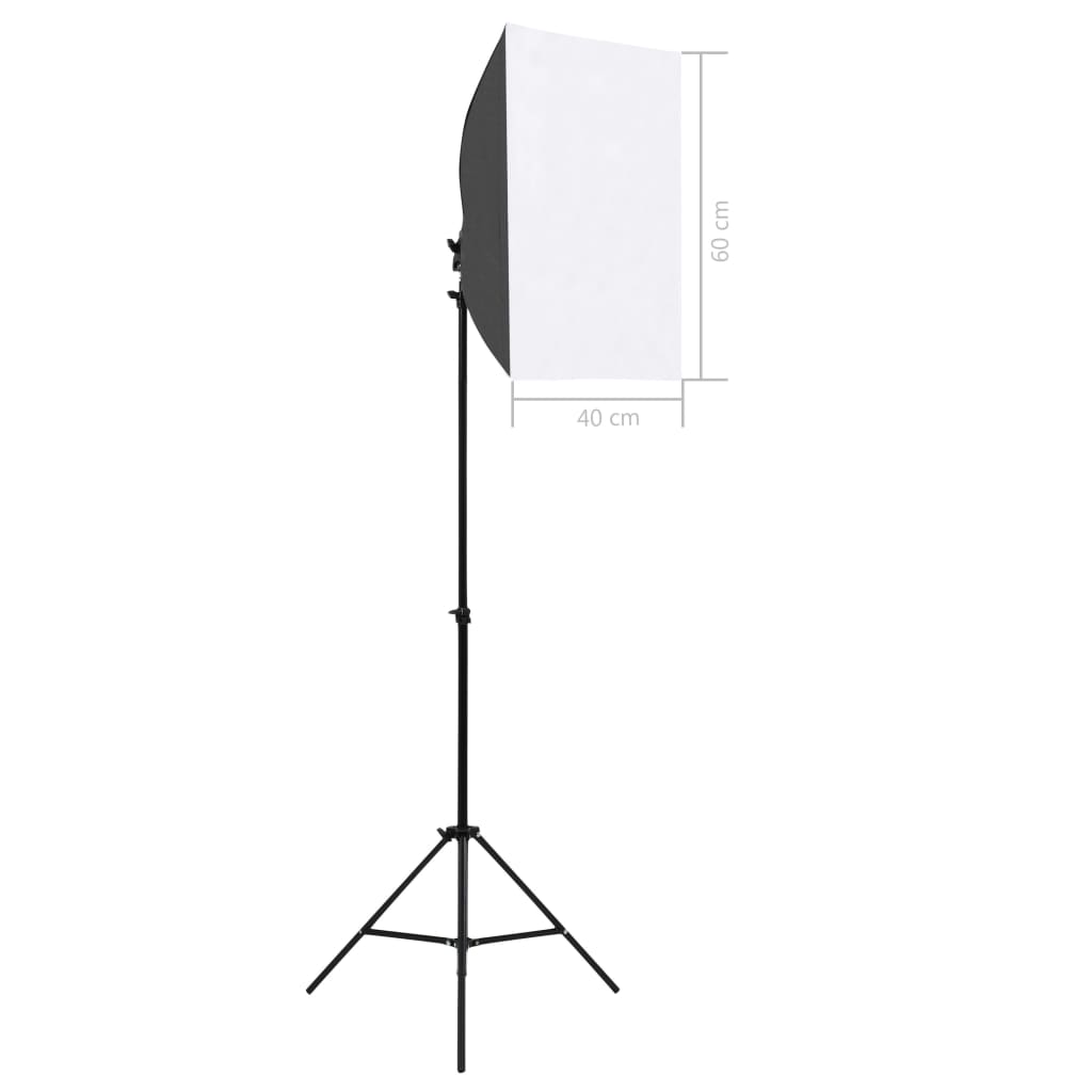 vidaXL fotostudiesæt med softbox-lamper og baggrunde