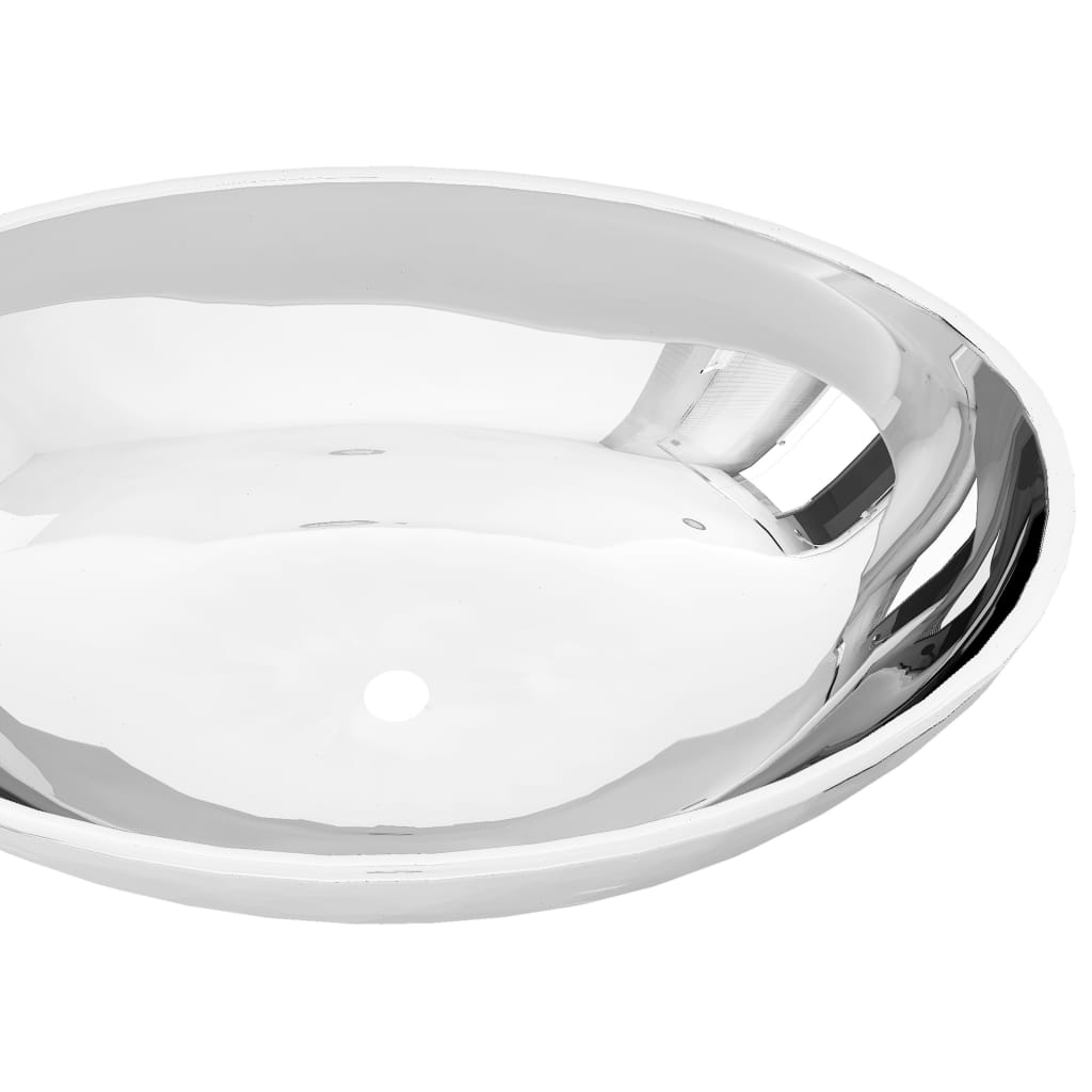 vidaXL håndvask 40 x 33 x 13,5 cm keramik sølvfarvet