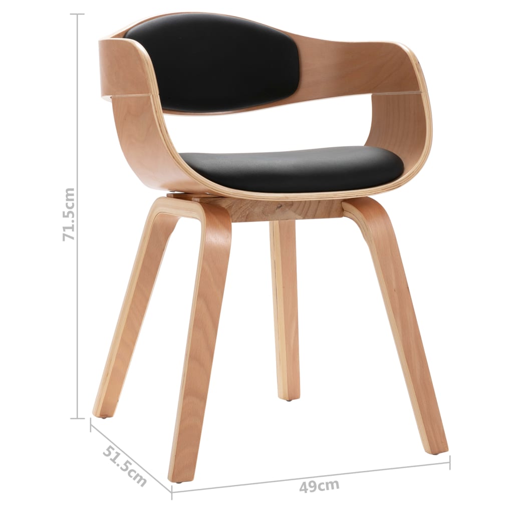 vidaXL spisebordsstole 6 stk. bøjet træ og kunstlæder