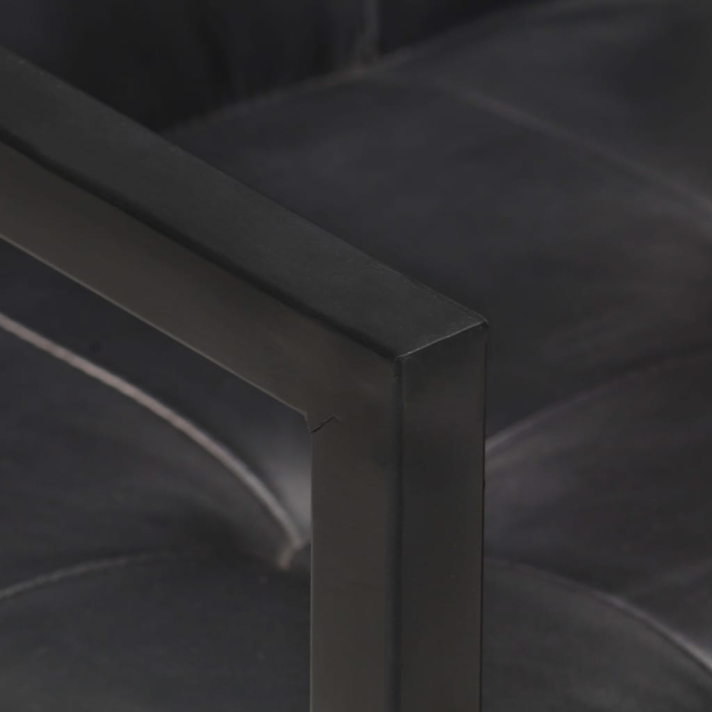 vidaXL spisebordsstole med cantilever 6 stk. ægte læder sort
