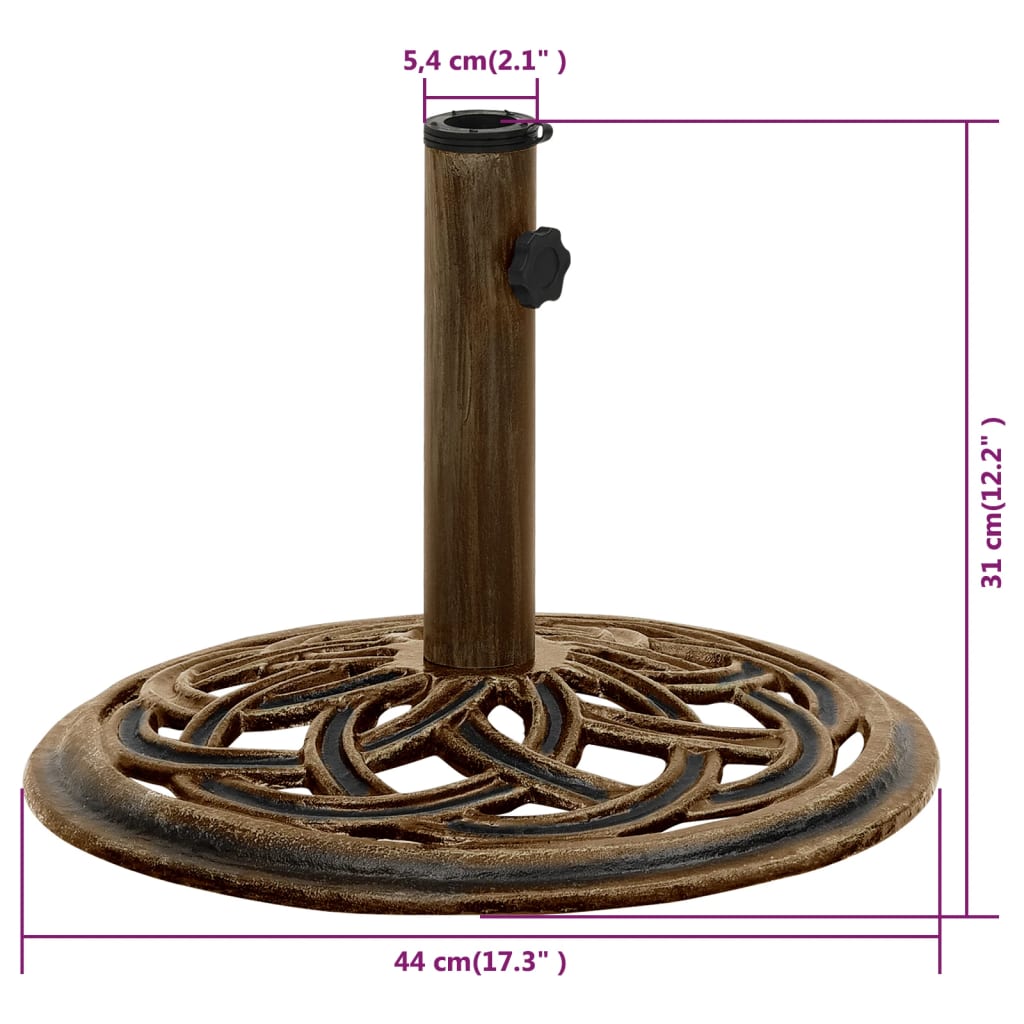 vidaXL parasolfod 44x44x31 cm støbejern bronzefarvet