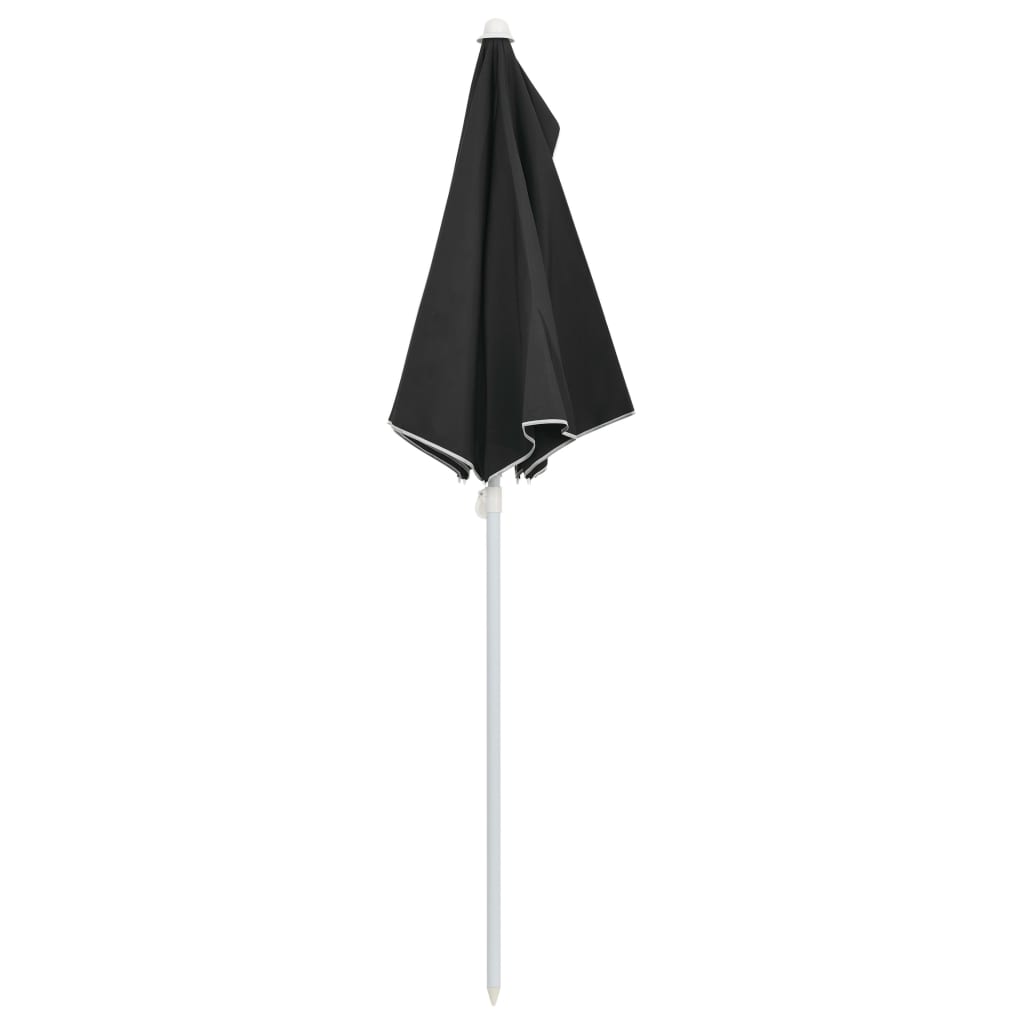vidaXL halv parasol med stang 180x90 cm sort