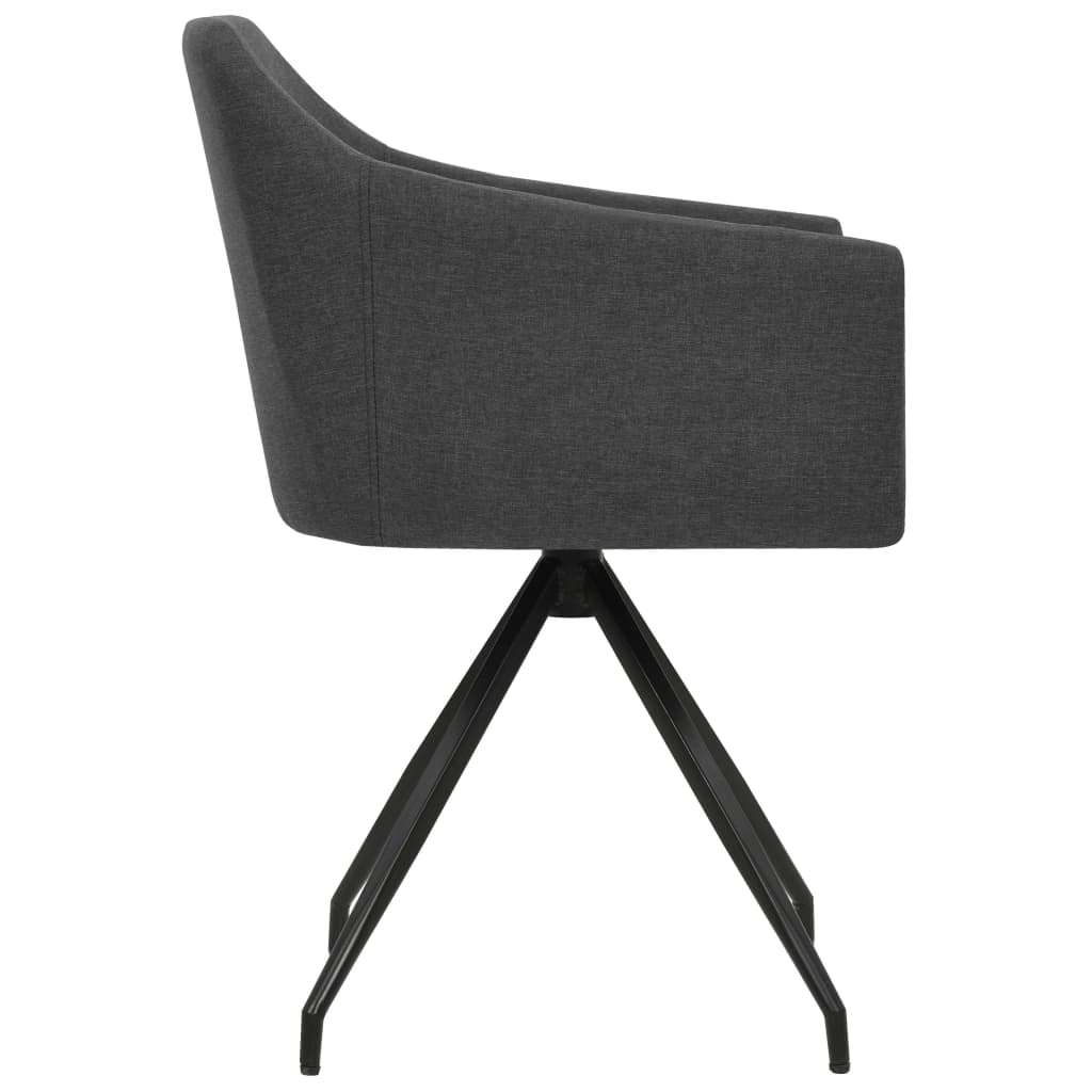 vidaXL drejelige spisebordsstole 2 stk. stof mørkegrå