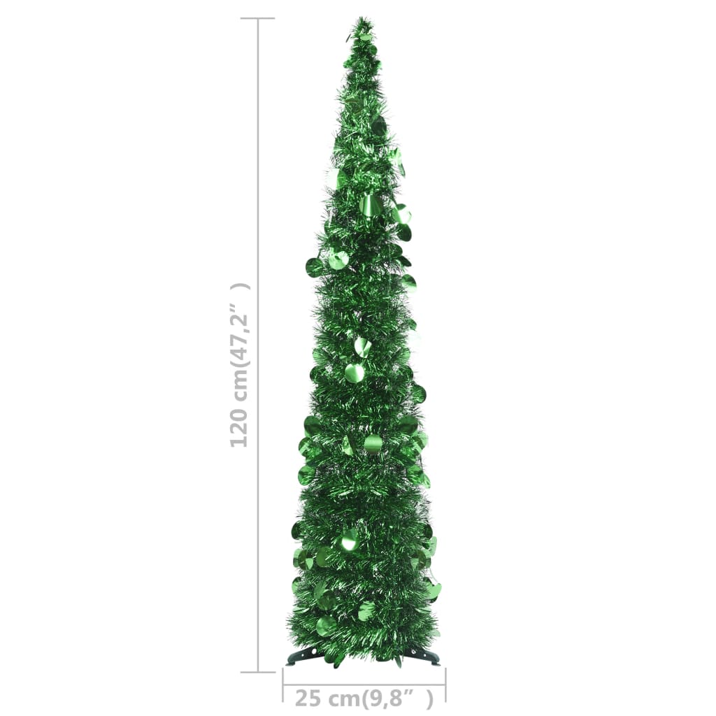 vidaXL kunstigt pop op-juletræ 120 cm PET grøn
