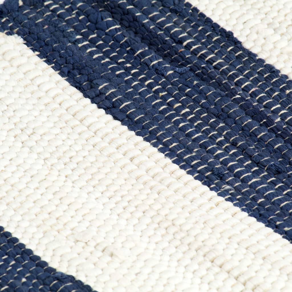 vidaXL dækkeservietter 6 stk. 30 x 45 cm chindi stribet blå og hvid