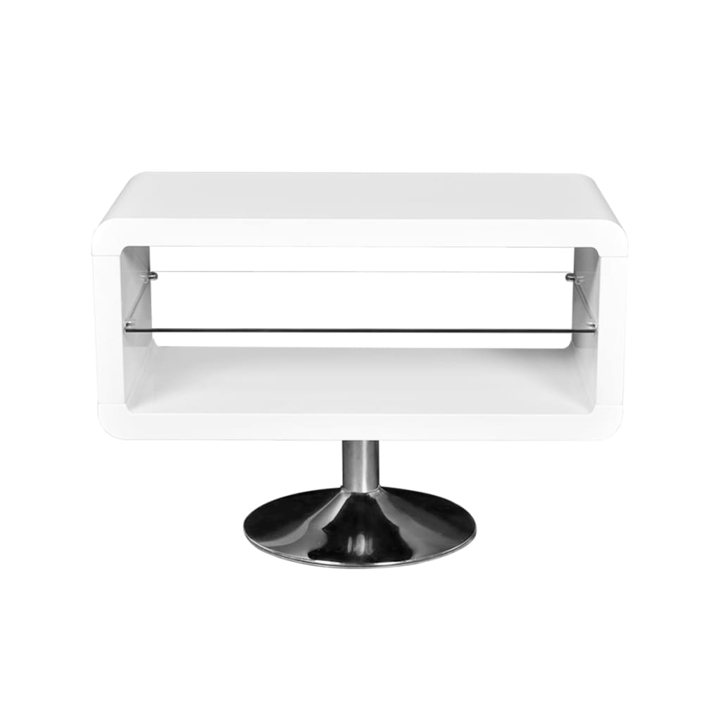 LED Højglans Hvidt TV-bord 80 cm
