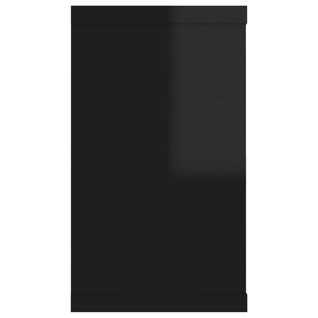 vidaXL væghylder 2 stk. 80x15x26,5 cm kubeform spånplade sort højglans