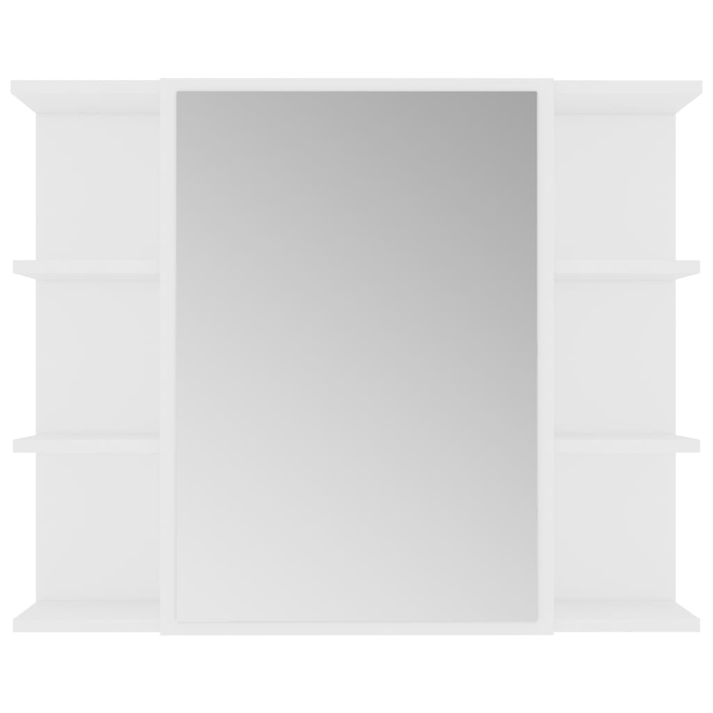 vidaXL badeværelsesskab med spejl 80x20,5x64 cm konstrueret træ hvid