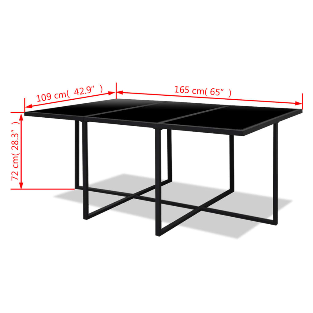 vidaXL udendørs spisebordssæt 11 dele med hynder polyrattan sort