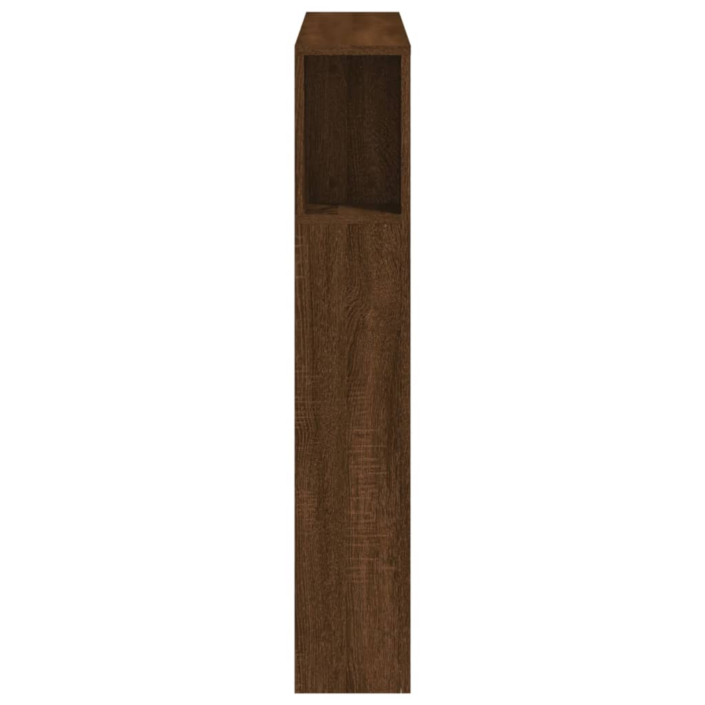 vidaXL sengegavl m. LED-lys 100x18,5x103,5 cm konstrueret træ brunt eg