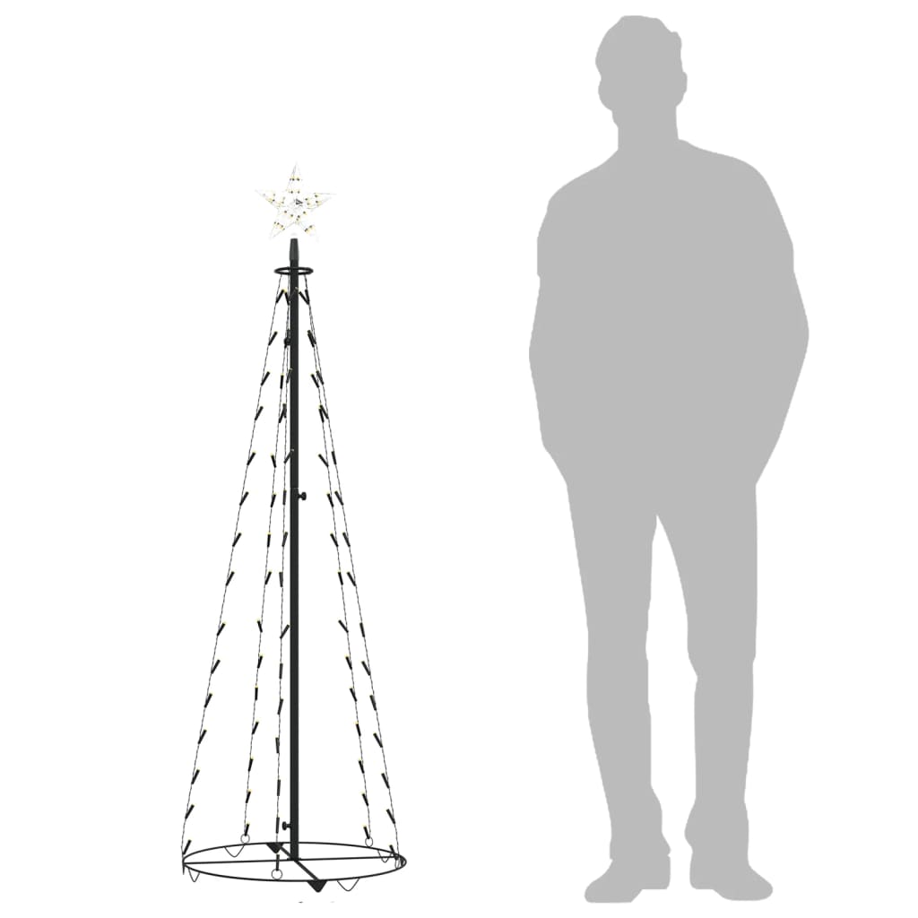 vidaXL kegleformet juletræ 50x150 cm 84 LED'er varmt hvidt lys
