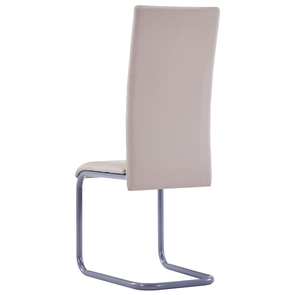 vidaXL spisebordsstole med cantilever 6 stk. kunstlæder cappuccino
