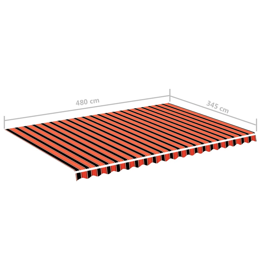 vidaXL udskiftningsdug til markise 5x3,5 m orange og brun