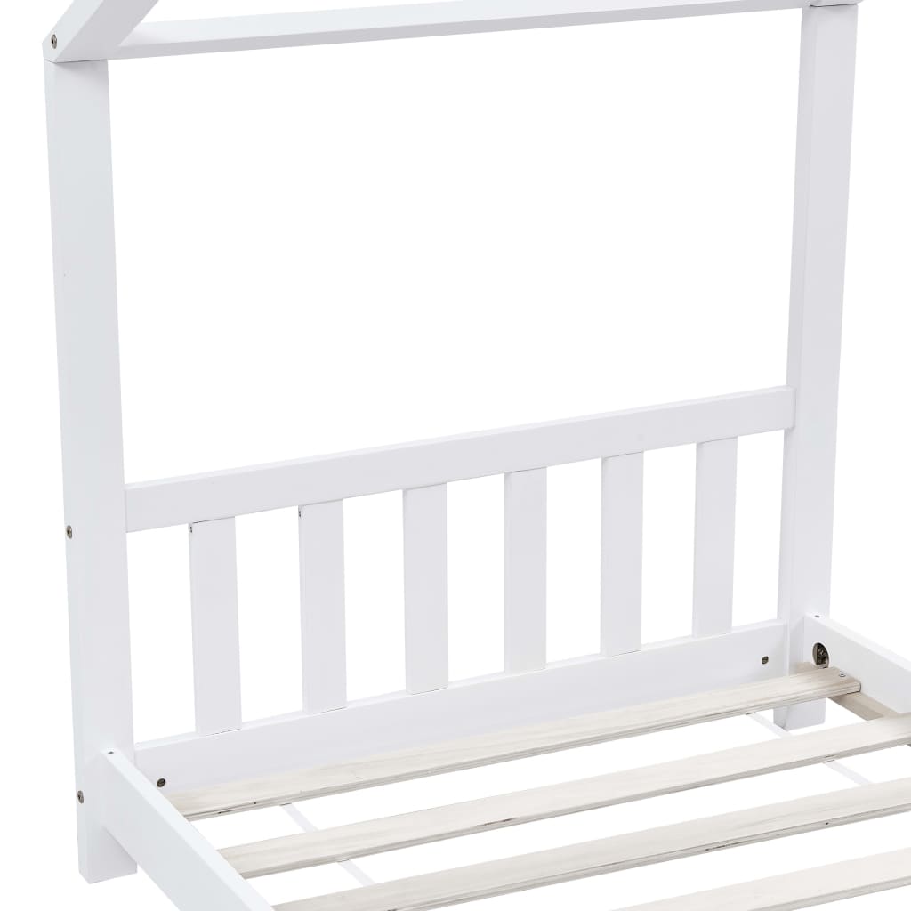 vidaXL sengestel til børneseng 90 x 200 cm massivt fyrretræ hvid